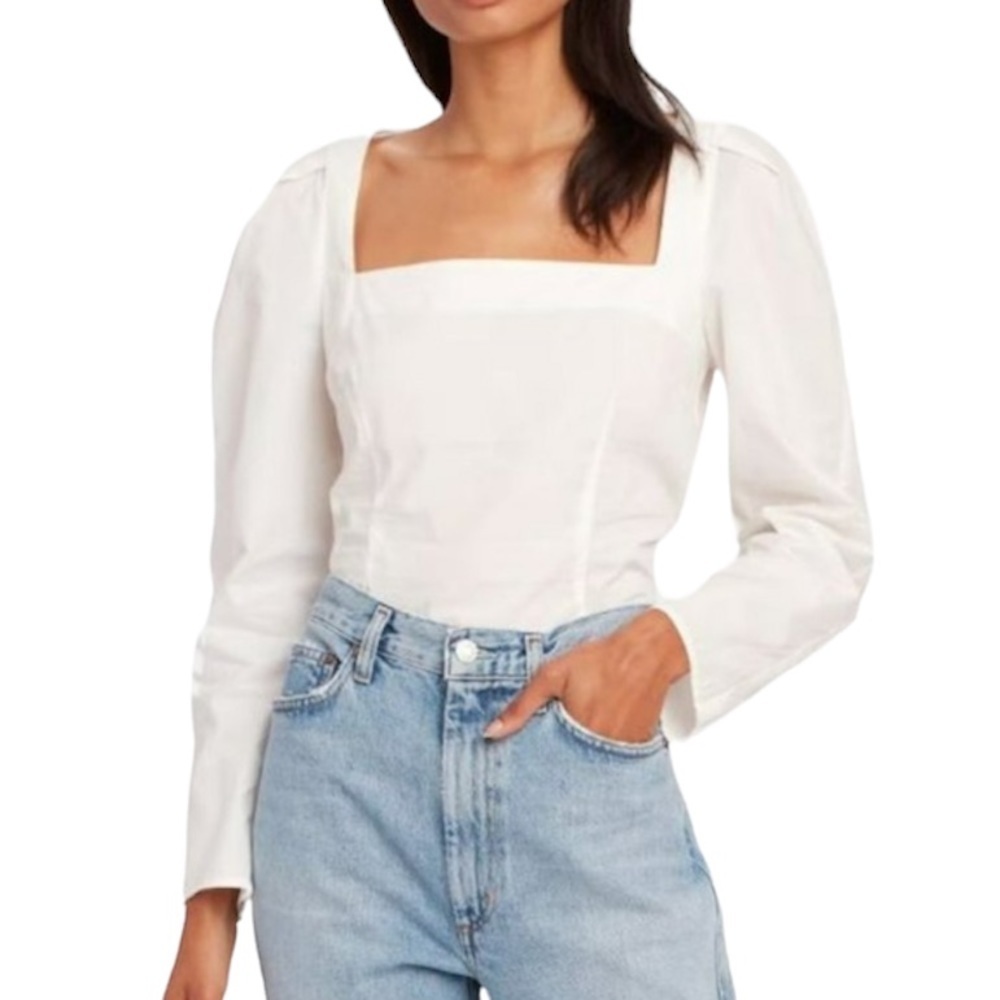 Baum Und Pferdgarten Marlowe Square Neck Top In Snow White Size 42/ Us 10 NWT